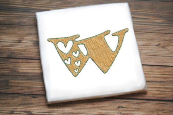 Alphabet Letter W Multi Heart