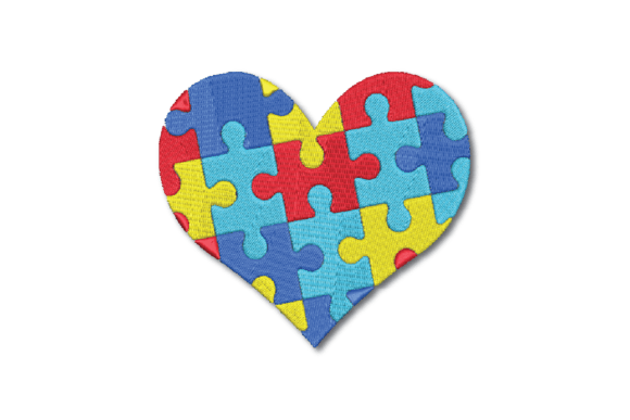 Autism Heart Embroidery Design
