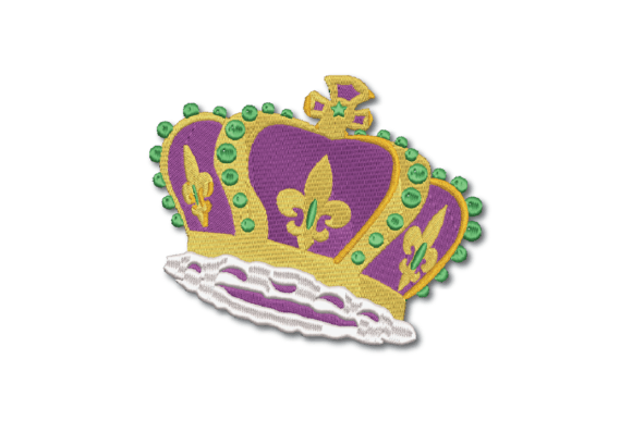 Mardi Gras Crown Embroidery Design